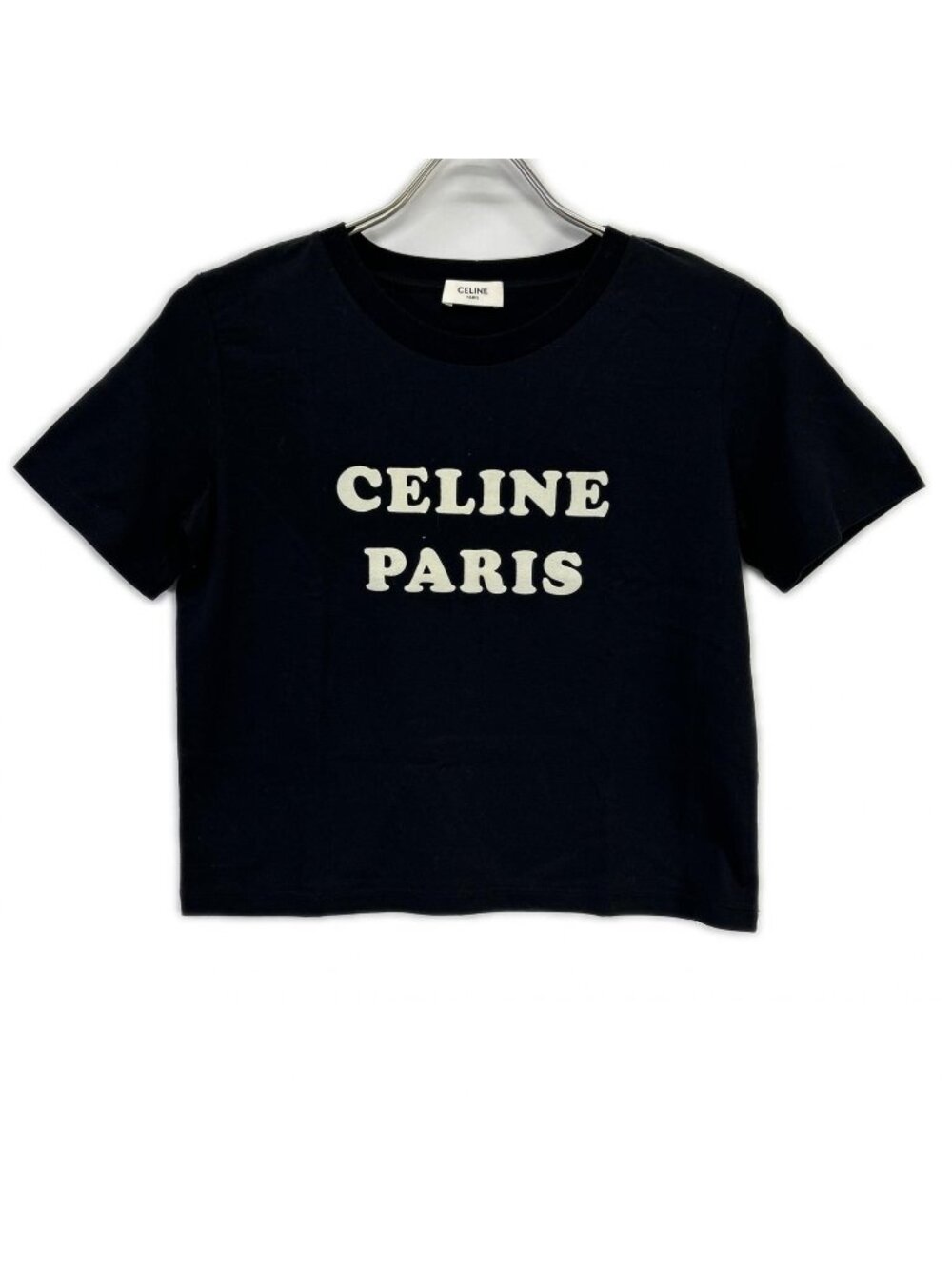 Celine Black Locky Print T-Shirt XS